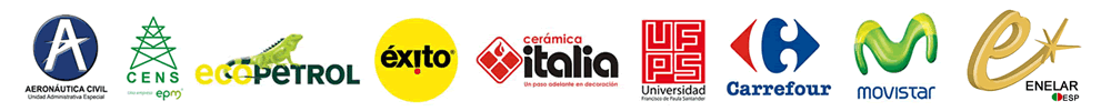 Aeronautica Civil, CENS, Ecopetrol, Éxito, Cerámica Italia, UFPS, Carrefour, Movistar